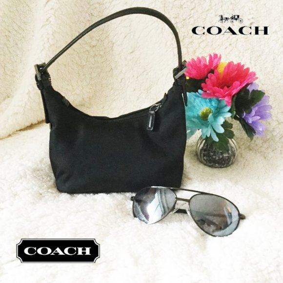 Coach Handbags - Coach Vintage Black Twill Demi / Mini Satchel 7428